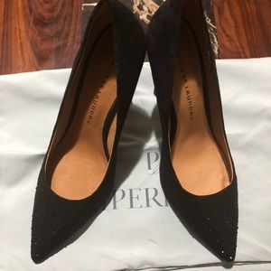Chinese Laundry black suede heels